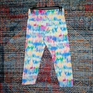 Suave womens colorful Revolutionary Tummy Control capri leggings S EUC